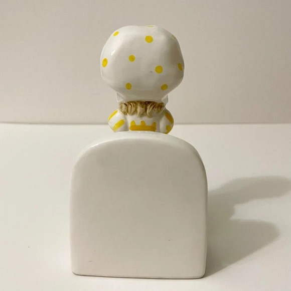 Vintage  Ceramic Napkin Holder Girl Lady Yellow Dress Praying Japan - Picture 4 of 16